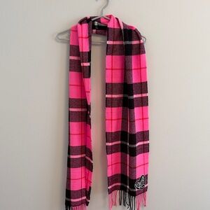 Victoria's Secret Pink and Black Plaid Scarf